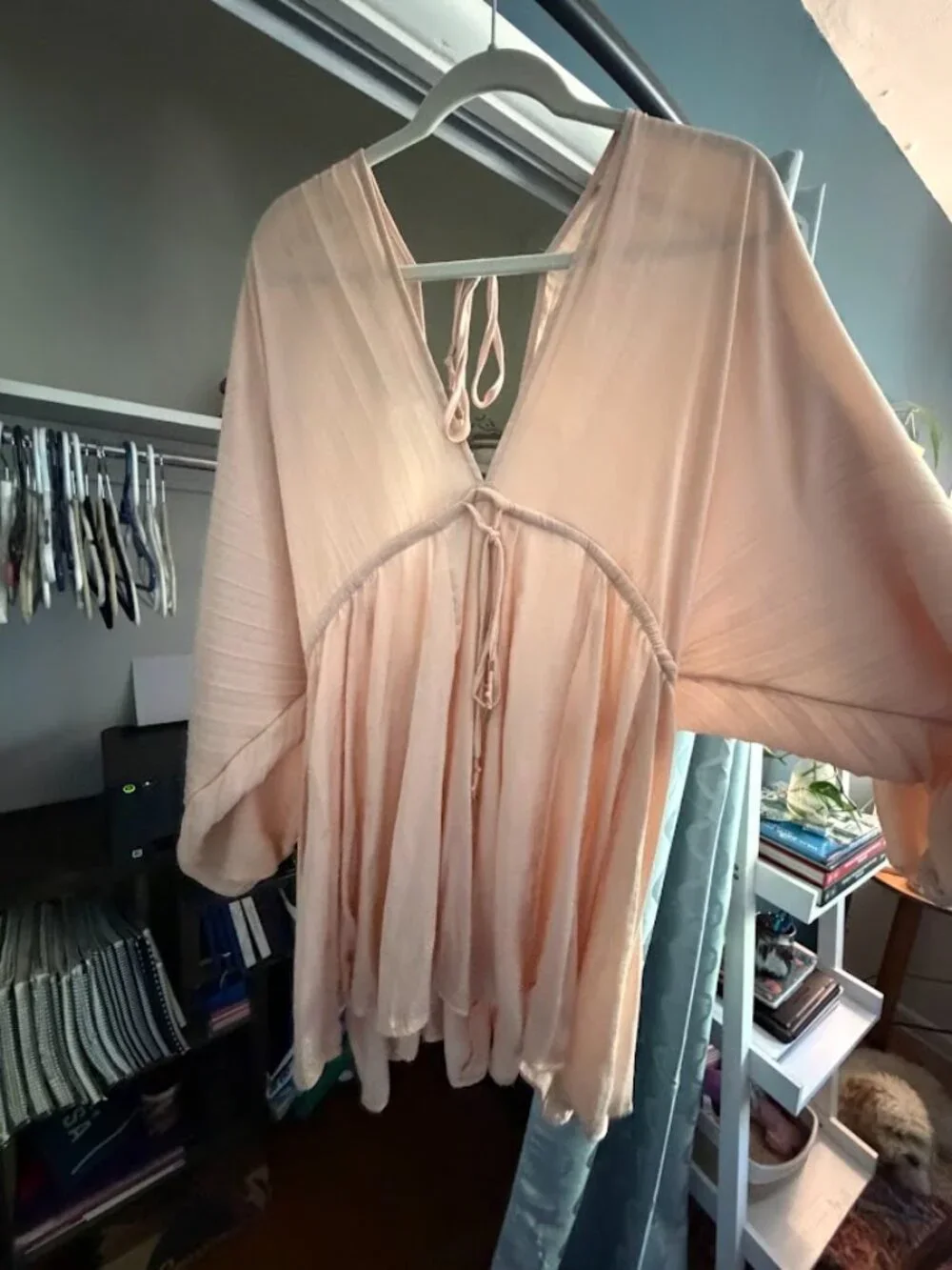 Free People Arzel Mini Cream/Blush Dress